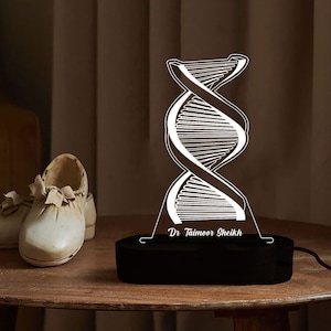 Luz de noche personalizada con molécula de ciencia de ADN, colgante de hélice personalizado, regalo perfecto para graduados médicos, médicos, enfermeras, microbiología, biomedicina, química