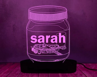 Personalised Chocolate Spread Label Night Light,Vinyl Sticker Funny Novelty Gift ,Led Bedside Lamp,Birthday Fun Gift,Christmas Cheap Present