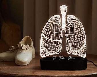 Personalized Lung Pulmonologist Night Light,Custom Medical Student Graduation Gift,Perfect Doctor Gift,Medical Pneumologist Desk Lamp