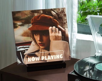 Jetzt spielen Schallplattenhalter Stand Geschenk, jetzt Spinning Schallplatten Ständer, RGB Tischplatten Schallplattenhalter, Musik Schallplatten Geschenk, Vatertagsgeschenk