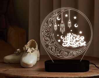Ramadan Kareem Night Light,Eid Mubarak Decoration LED lamp,Ramadan Decorations Eid Gifts Islamic Decor,Islamic Home Decor,Gift for Muslims