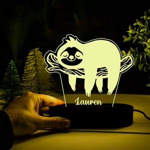 Sloth Personalized Night Light,Custom Cute Sloth Night Light with Name,Nursery Light,Kids Christmas Gift,Bedroom Night Lights,toddler gifts