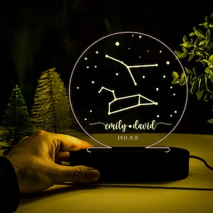 Sternzeichen Benutzerdefinierte Nachtlicht, Astrologie Nachtlicht, Celestial Sternzeichen Konstellation Lampe, Astronomie Geschenk, Verlobung Jahrestag Paar Geschenke