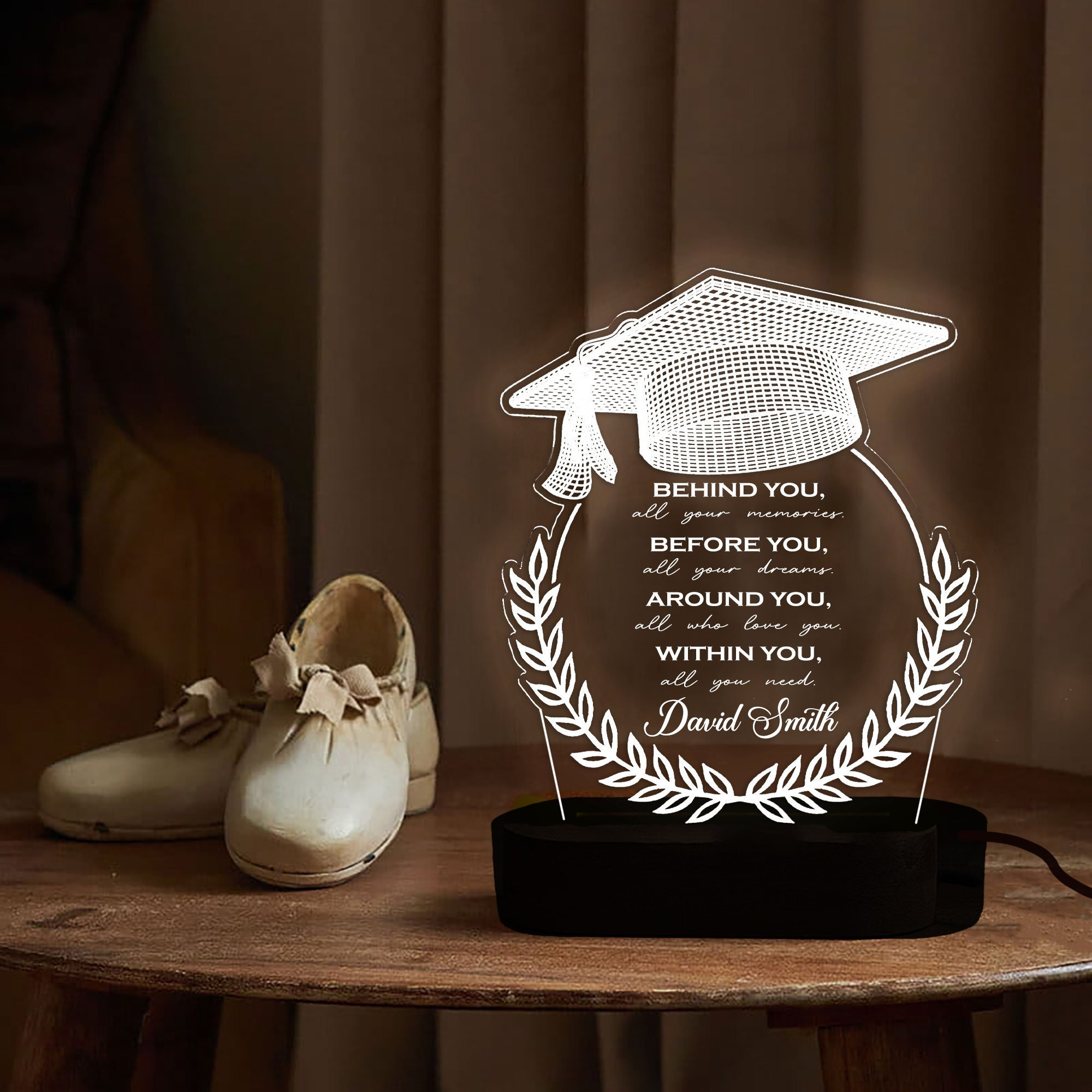 Personalized Graduation Desk Lamp,behind You All Your Memories