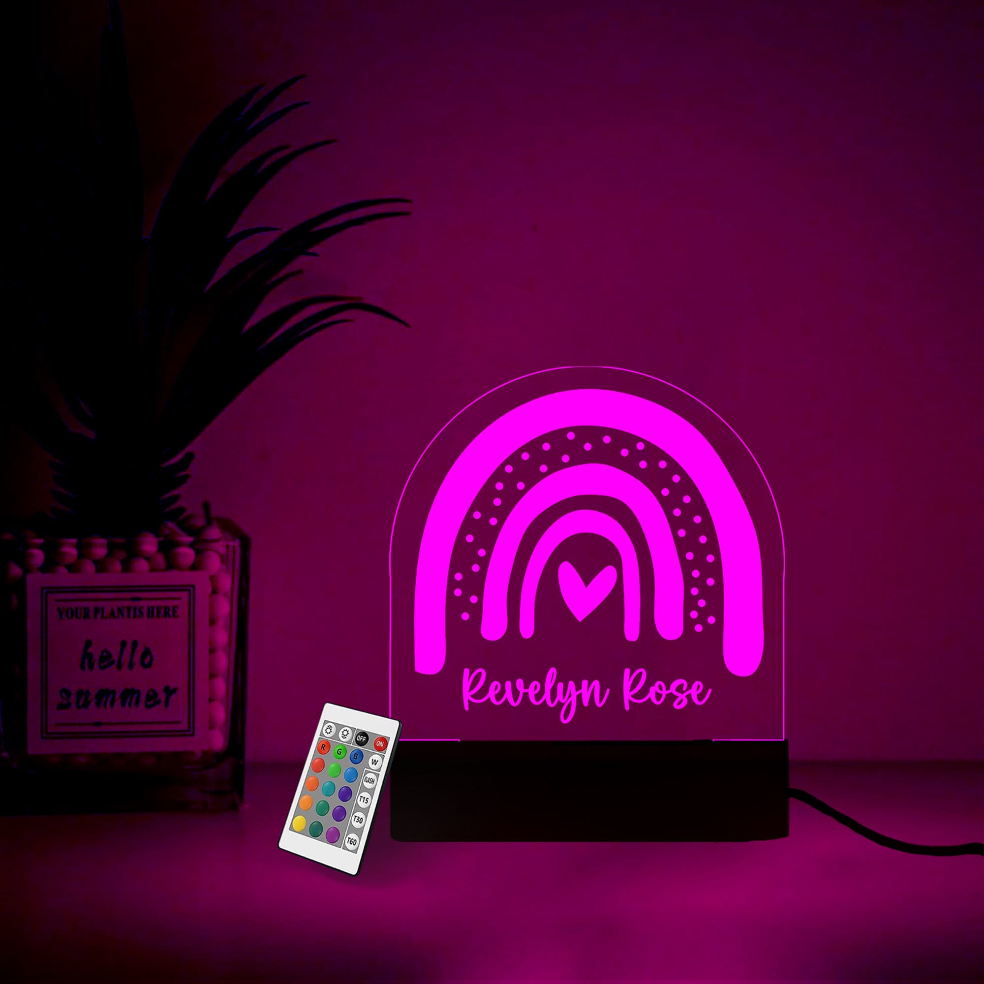 Custom Baby Girl Night Lightpersonalized Cute Rainbow Night Etsy