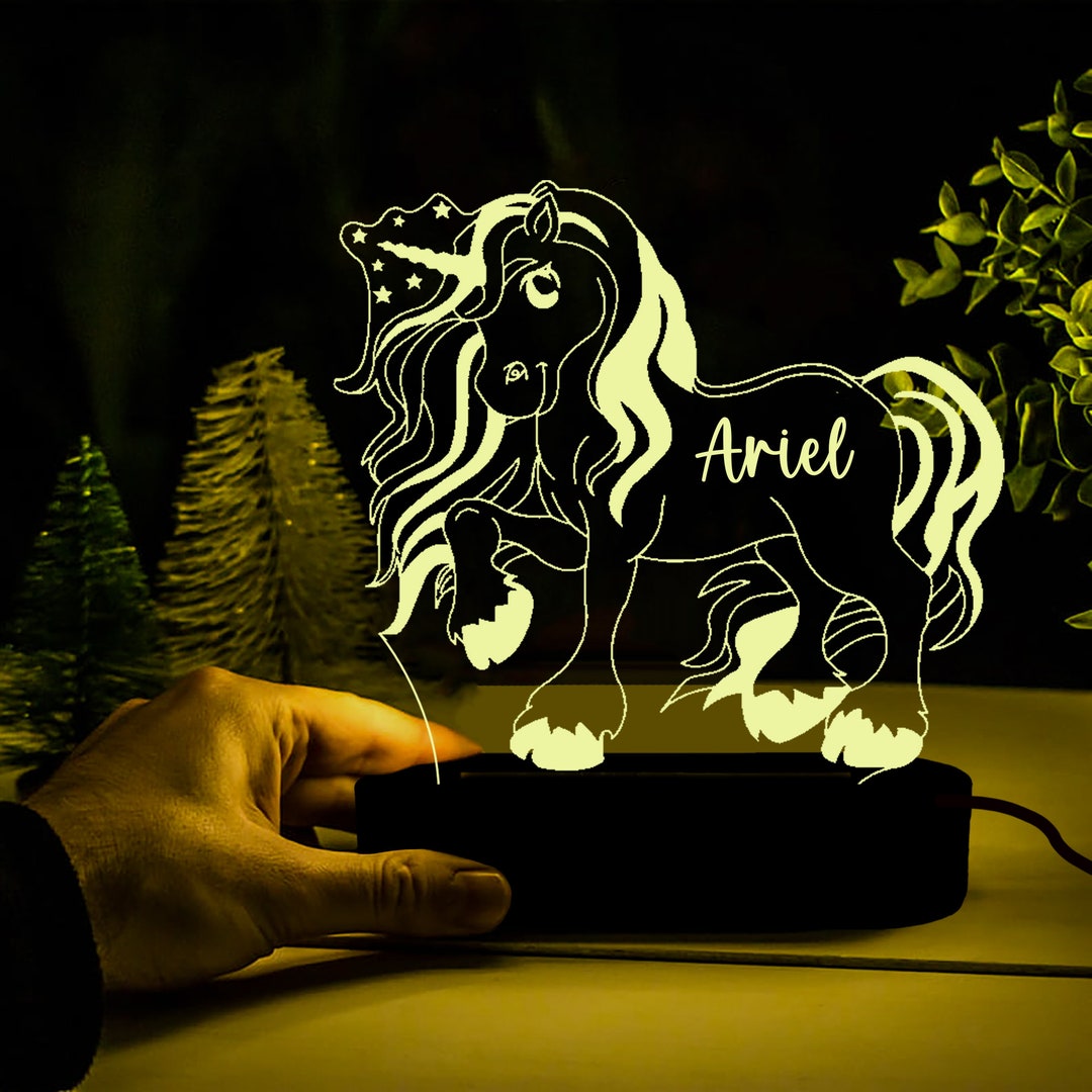 Custom Cute Unicorn Night Light,personalized Unicorn Night Lamp With