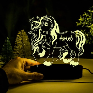 Custom Cute Unicorn Night Light,Personalized Unicorn Night Lamp with Name, Baby Girl Gift,Custom Baby Bedroom Night Light,Kids xmas Gift