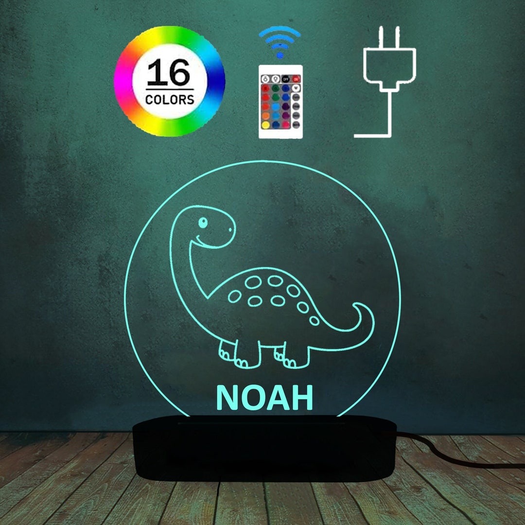 Personalized Dinosaur Night Light,custom Dinosaur Night Light With Name,toddler Gift,baby Boy