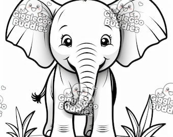 Coloring elephant safari for kids and toddlers