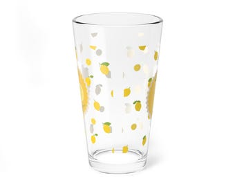 When Life Gives You Lemons pint glass | 16oz Mixing Glass, Lemon Pattern
