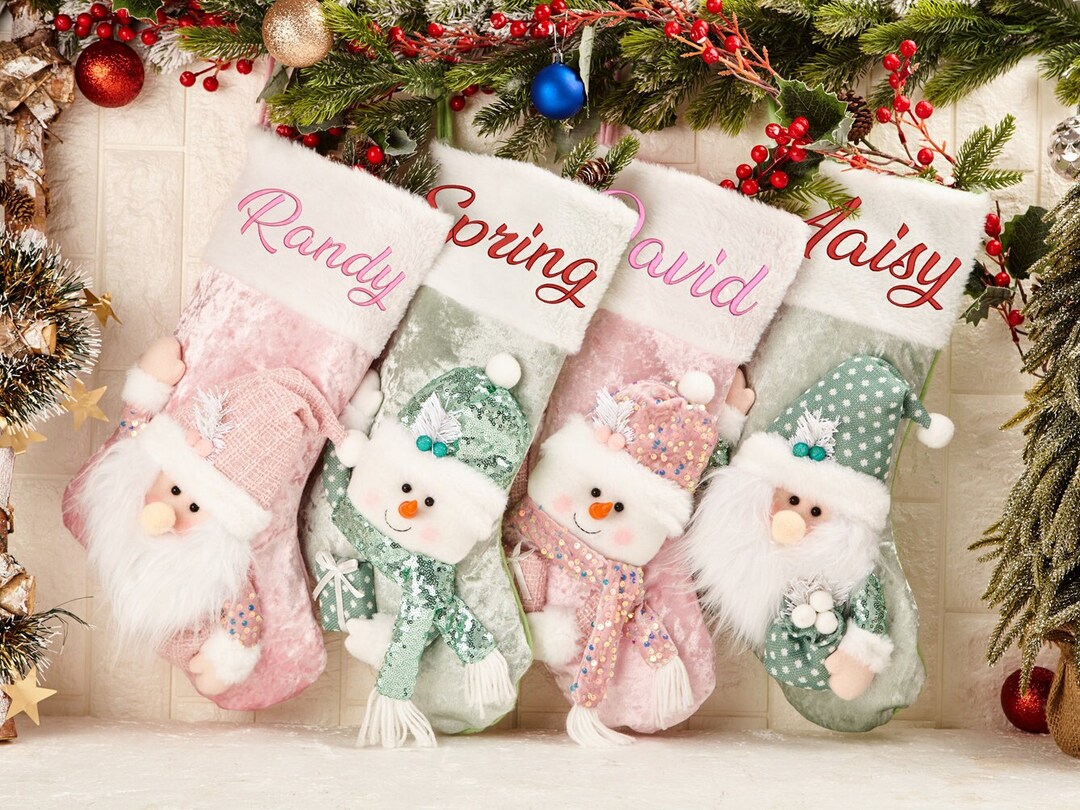 Custom Name Stocking 2023 Xmas Stockings Cartoon Stocking 3D Etsy