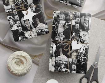 Black and White Vintage Band Photo Wrapping Paper | Music Collage Gift Wrap