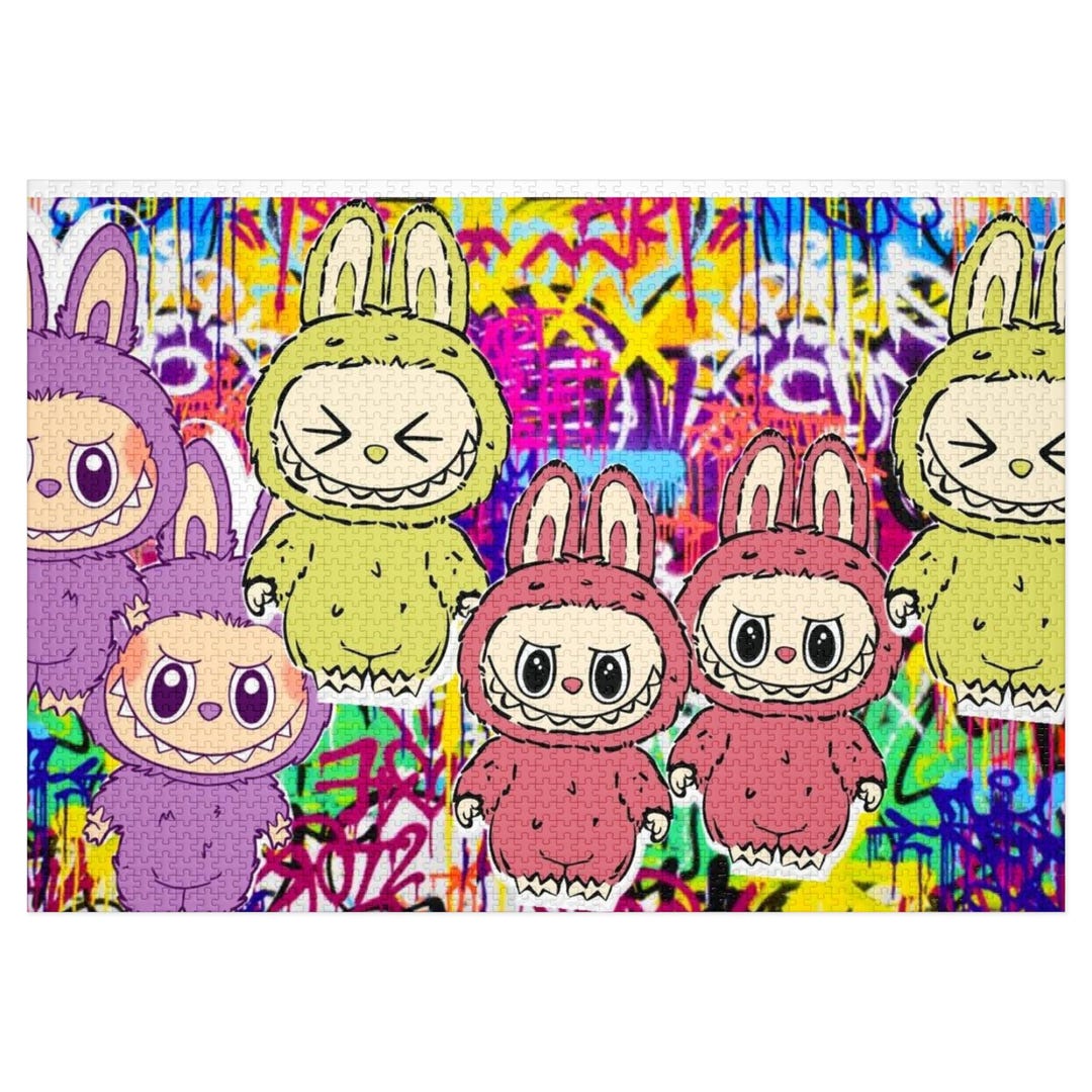 Labu Us Labu Bunny Plush Characters Jigsaw Puzzle With Tin | Graffiti Pop Art ...