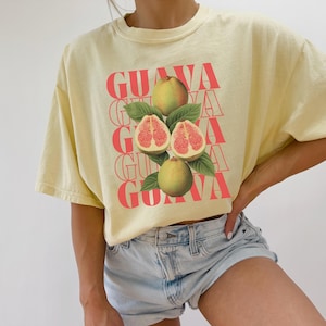 Guava Shirt, Vintage Guava Comfort Colors T-shirt, Fruit Graphic Tee, Exotic Fruit Tshirt, Tropical Fruit, Summer Top, Retro Vegan Shirt
