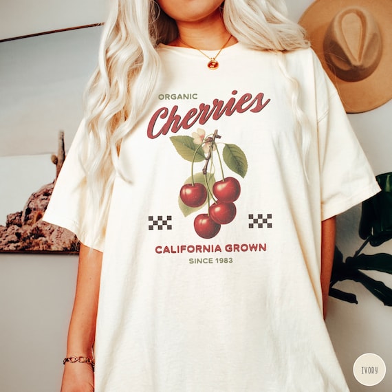 Cherry T-shirt, Vintage Cherry Tee, Retro Fruit Shirt, Summer T-shirt, Vintage Graphic Tee, Retro Comfort Colors Tee, Trendy Oversized Shirt