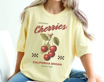 Cherry T-shirt, Vintage Cherry Tee, Retro Fruit Shirt