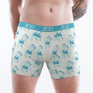 Gay Men&#39;s Underwear Briefs - Seb & Matteo (White + Light Blue)