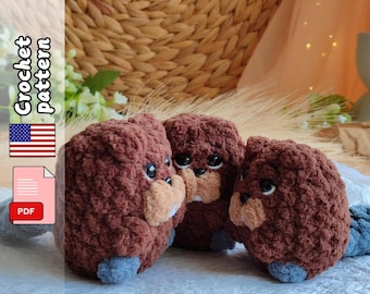 Bóbr. Wzór szydełkowy. Amigurumi plik PDF angielski