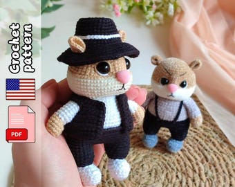 Hamster. Crochet pattern. Amigurumi animals. PDF file English.