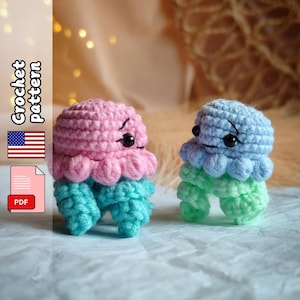 Jellyfish. Crochet pattern. Amigurumi animals. PDF file English