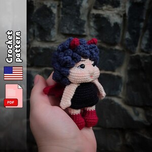 Devil Girl. Crochet pattern. Amigurumi doll. PDF file English