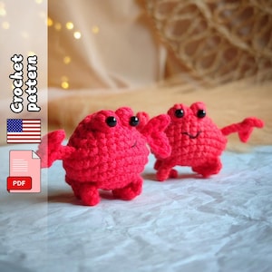 Granchio. Schema all&#39;uncinetto. Animali amigurumi. File PDF in inglese.