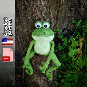 Funny frog. Crochet pattern. Amigurumi animals crochet pattern. PDF File English