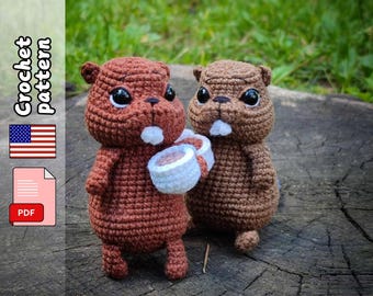 Bóbr. Wzór szydełkowy. Amigurumi plik PDF angielski