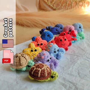 Sea Creatures Crochet Pattern: Whale, Jellyfish, Octopus, Crab, Turtle, Starfish (PDF File)