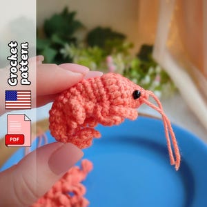 Shrimp Crochet Pattern. Amigurumi PDF file English