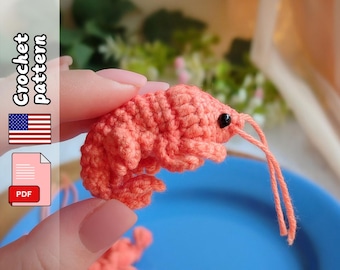 Shrimp Crochet Pattern. Amigurumi PDF file English