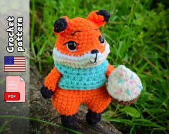 Renard. Modèle au crochet. Animaux amigurumi. Fichier PDF anglais