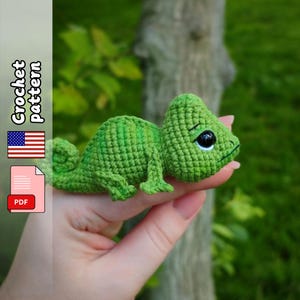 Chameleon. Crochet pattern. Amigurumi animals. PDF file English