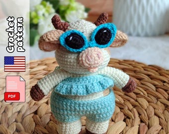 Cow Amigurumi Crochet Pattern (PDF File English)