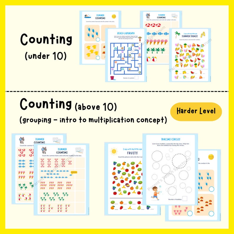 Summer Activity Pack: Counting, Mazes, Writing for Neurodiverse Kids ...