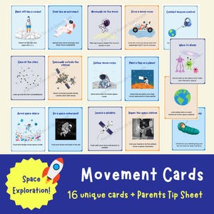 Cartes de mouvement spatial, activité sensorielle pour les enfants neurodiversifiés, cartes d'apprentissage de la concentration, cartes d'action, ressource éducative adaptée aux autistes