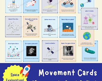 Space Exploration Movement Cards: Sensory Activity (Printable PDF)