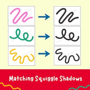 Gioco di abbinamento e concentrazione visiva per bambini - Ombre a zig-zag stampabili per la terapia di Calm Corners, apprendimento divertente, abbinamento di ombre