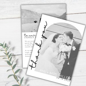WEDDING THANK YOU - Wedding Thank You Card Template, Wedding Template, Photo Wedding Thank You, Editable Modern Thank You Template, Canva