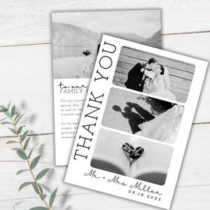 WEDDING THANK YOU - Wedding Thank You Card Template, Wedding Template, Photo Wedding Thank You, Editable Modern Thank You Template, Canva