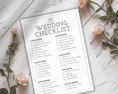 WEDDING CHECKLIST - Wedding Timeline, Wedding Planning Checklist, Printable Checklist, Editable Wedding Checklist, Wedding To Do List, Canva