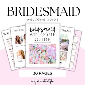 BRIDESMAID WELCOME Guide -- Bridesmaid Planning Template, Printable & Editable Wedding Party Planner, Bridal Party Information, Canva