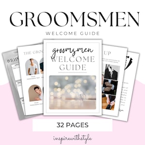 GROOMSMEN WELCOME Guide -- Groomsmen Planning Template, Printable & Editable Wedding Party Planner, Bridal Party Information, Canva