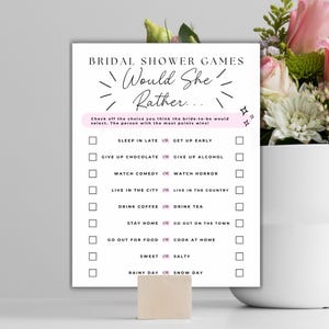 BRIDAL SHOWER GAME -- Would She Rather Bridal Game, Printable Bridal Shower Game, Fun Bridal Shower Activity, Editable Template, Canva