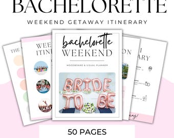 BACHELORETTE PLANNER -- Digital Bachelorette Itinerary Template, Editable Bachelorette Planner, Girls Getaway Guide, Editable Canva Template