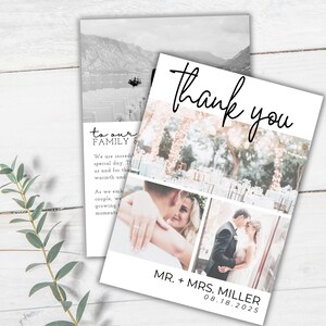 WEDDING THANK YOU - Wedding Thank You Card Template, Wedding Template, Photo Wedding Thank You, Editable Modern Thank You Template, Canva