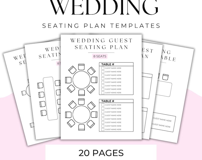 Editable Wedding Seating Chart Planner: Canva Template (digital ...