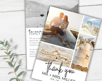 Photo Wedding Thank You Card Template - Modern Editable Design (Canva)