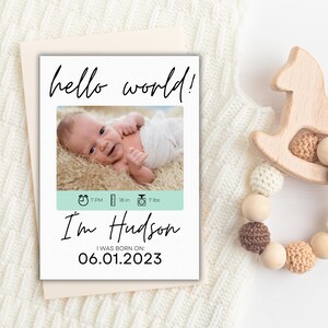 CUSTOM Baby Announcement- Editable Baby Announcement Card, Baby Stats, Birth Stats Template, Newborn Announcement, Printable Baby Card