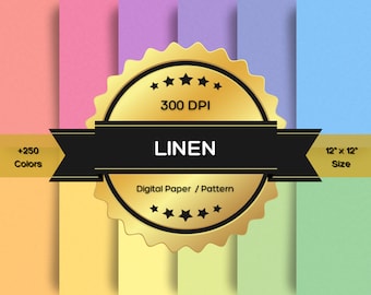 250 Linen Digital Paper/Pattern | full color spectrum | 12" x 12" 300 Dpi resolution | Hex color codes | Scrapbook, journal & crafts